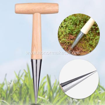hot sale Stainless Steel and wood bulb planter tool professional seed planter for Planting Seeds & Bulbs